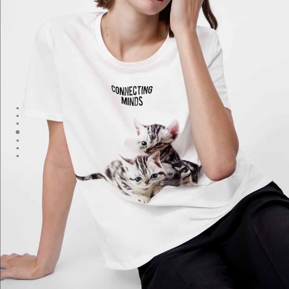 Zara cat t shirt L